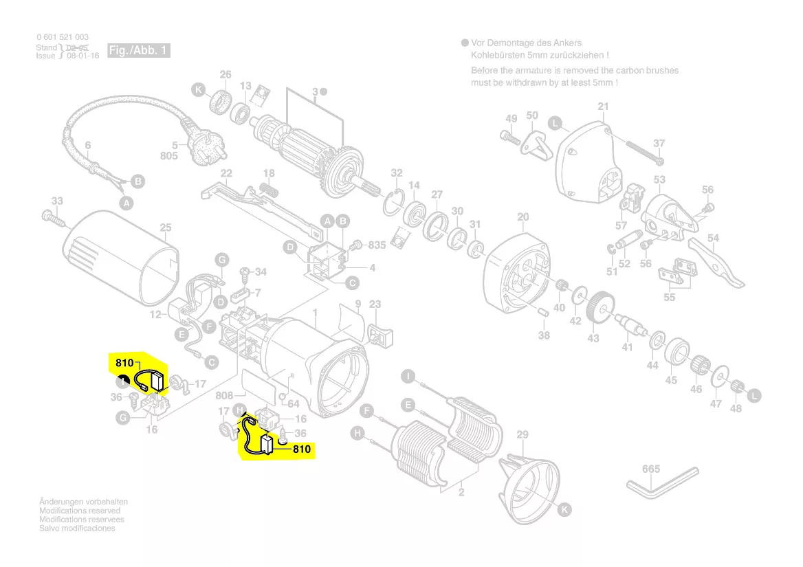 Balais charbon réf. 3 604 321 039 Bosch
